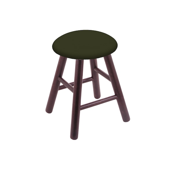 Oak Vanity Stool, Dark Cherry Finish, Graph Coal Seat